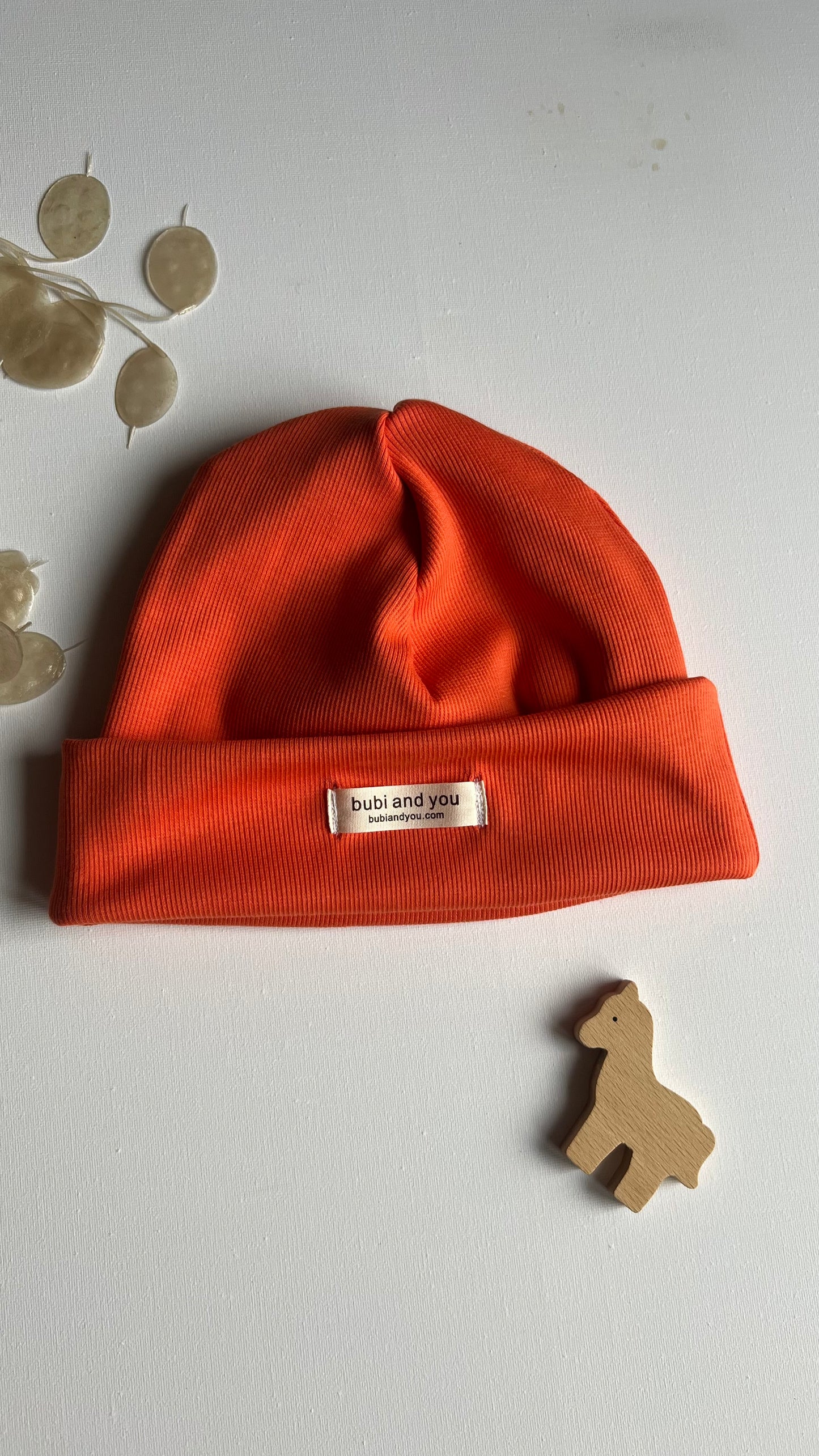 BEANIE MIT SCHAL- orange