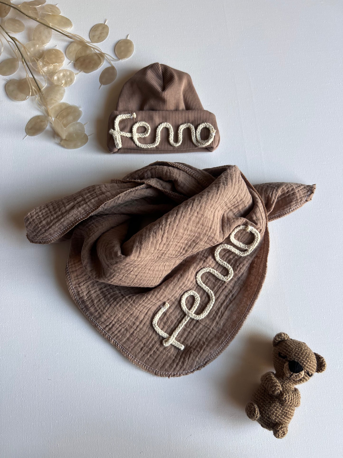 Muslin cloth WITH PERSONALIZATION - ALL SIZES and COLORS