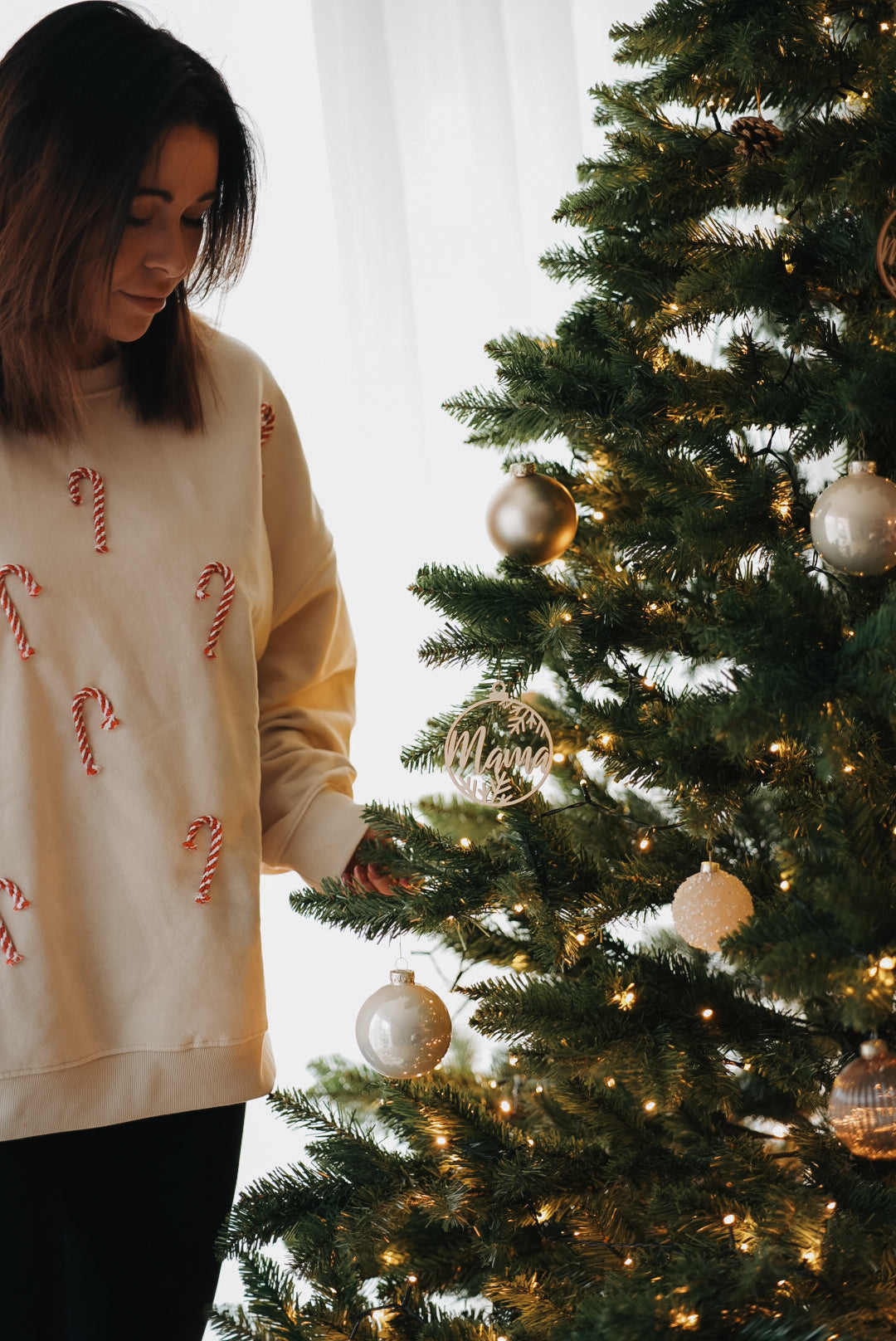 Weihnachts Kollektion - Sweater Tannenbaum oder Zuckerstangen