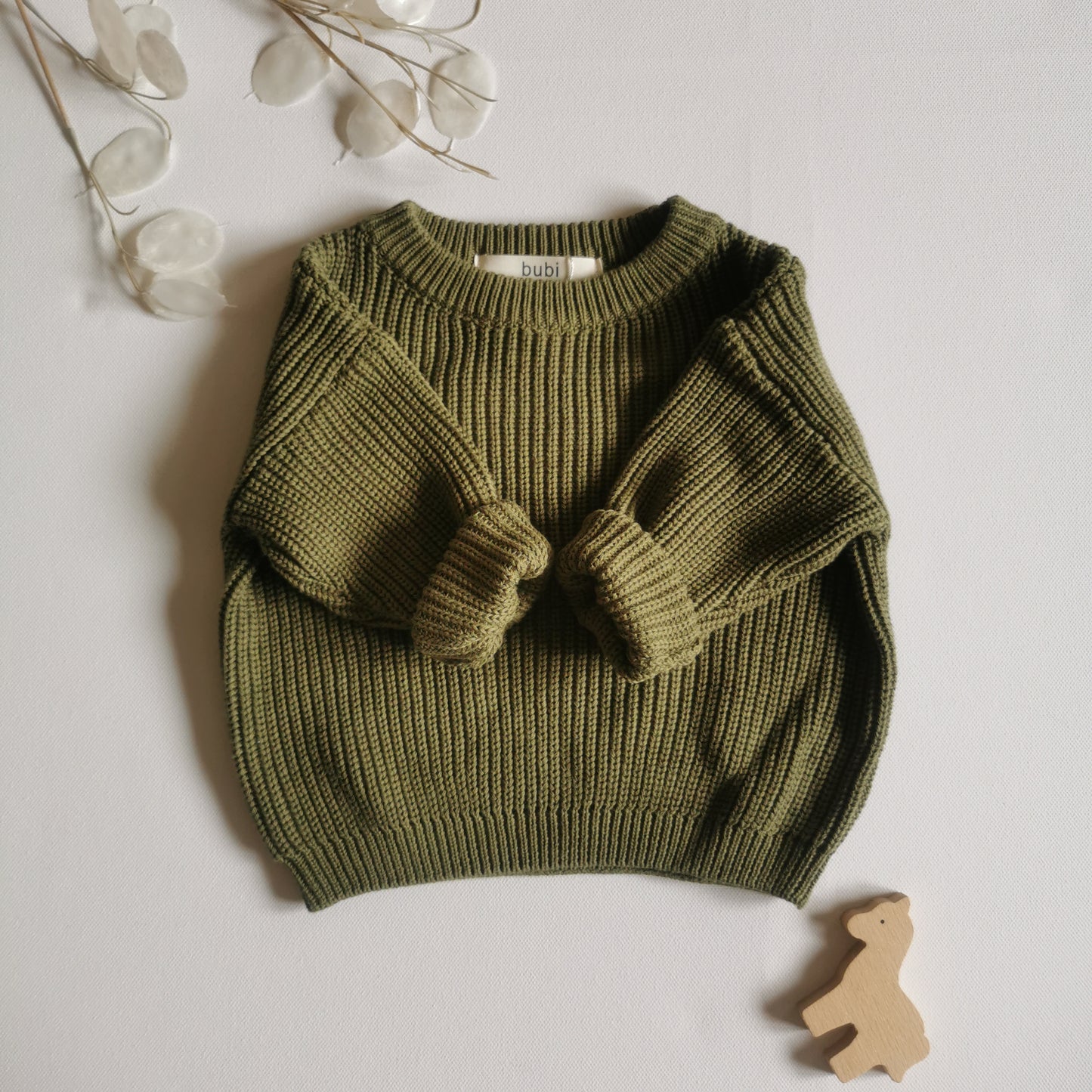 Knitted sweater - FOREST GREEN