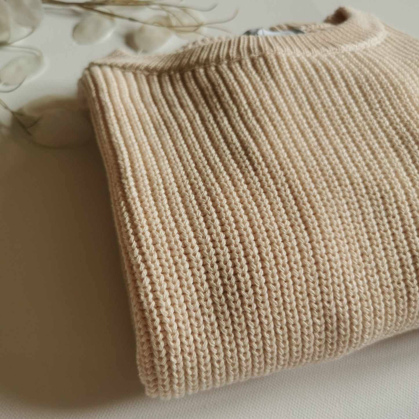 Knitted sweater BUBI + MAMA - IN COLOR OAT