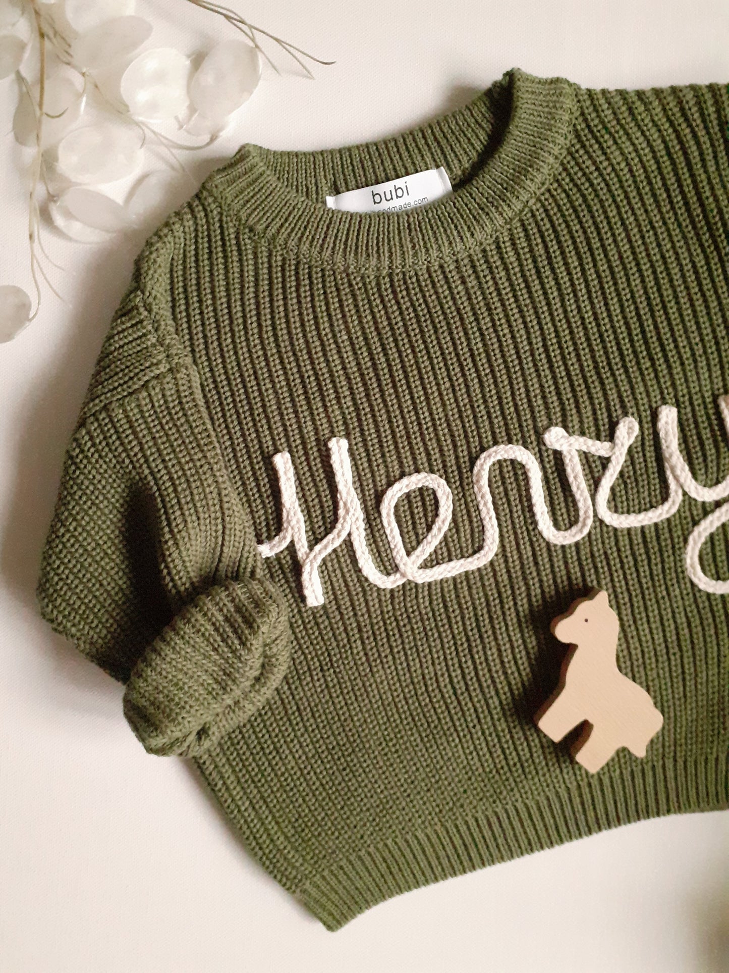 Personalisierter Pullover waldgrün