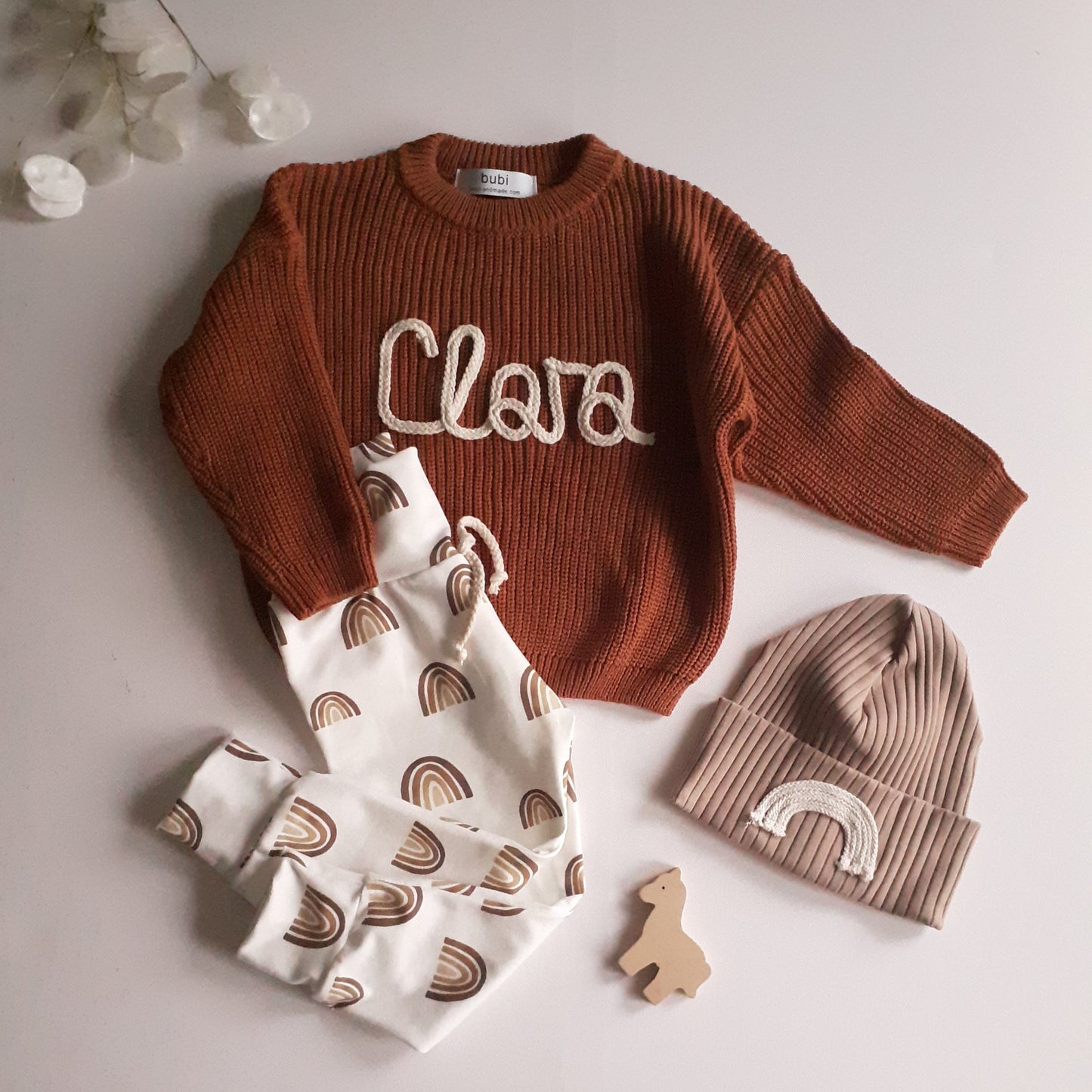 Personalisierter Pullover nougat