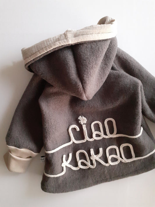 Jacket made of boiled wool with free muslin cloth