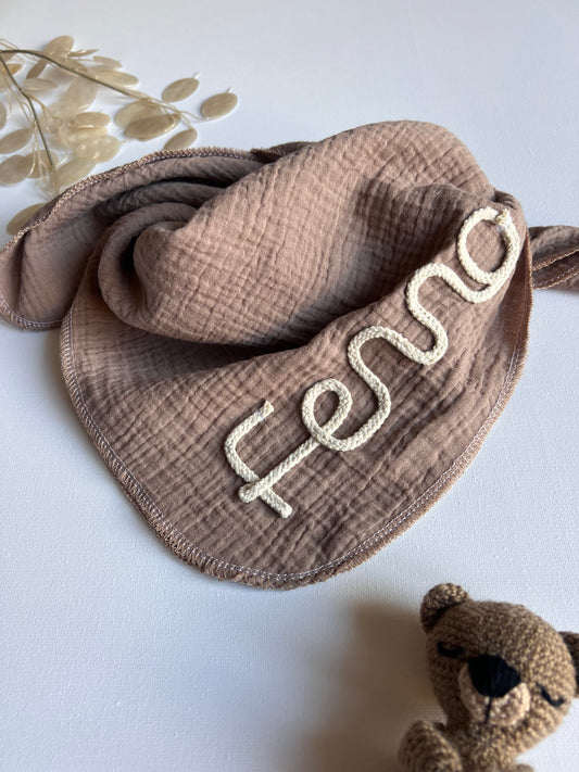Muslin cloth WITH PERSONALIZATION - ALL SIZES and COLORS