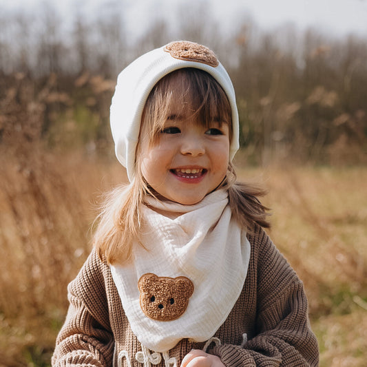 Bärchen Accessoires – Sand | Beanie & Musselintuch