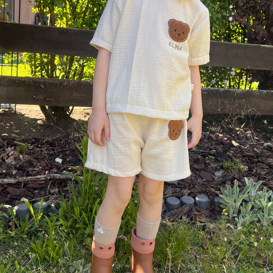 Bärchen Shorts aus Musselin