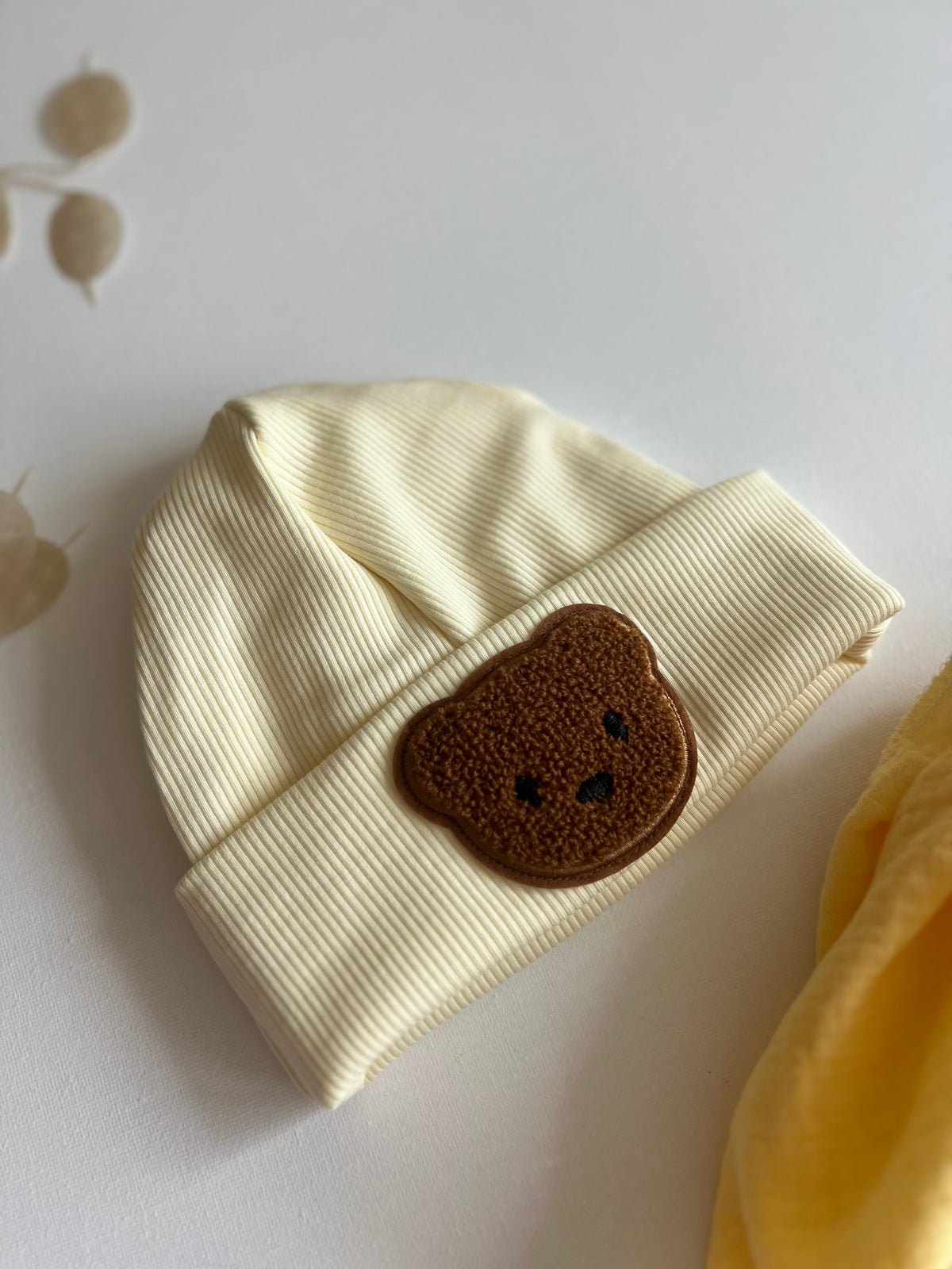 Bärchen Accessoires – Butter Yellow | Beanie & Musselintuch