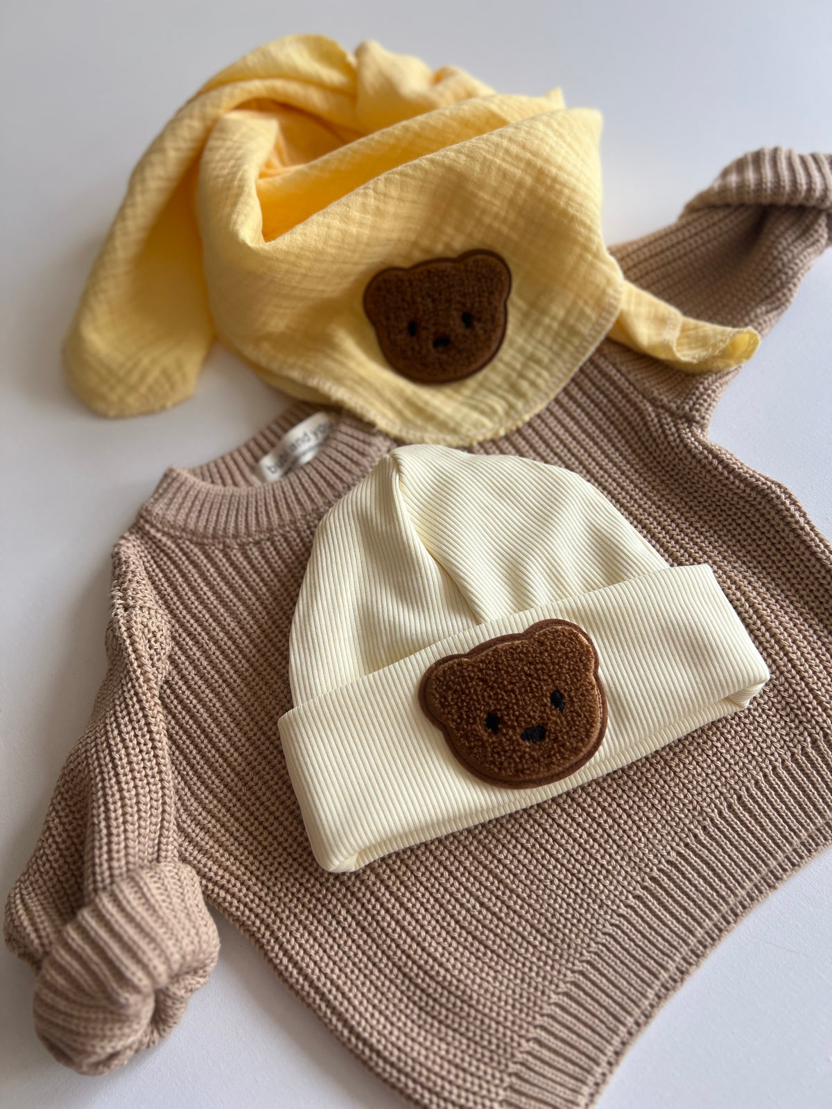 Bärchen Accessoires – Butter Yellow | Beanie & Musselintuch