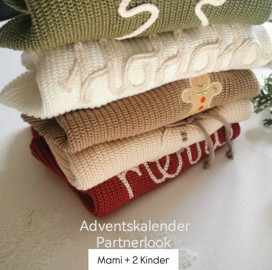 Adventskalender in Partnerlook Mami+2 Kinder