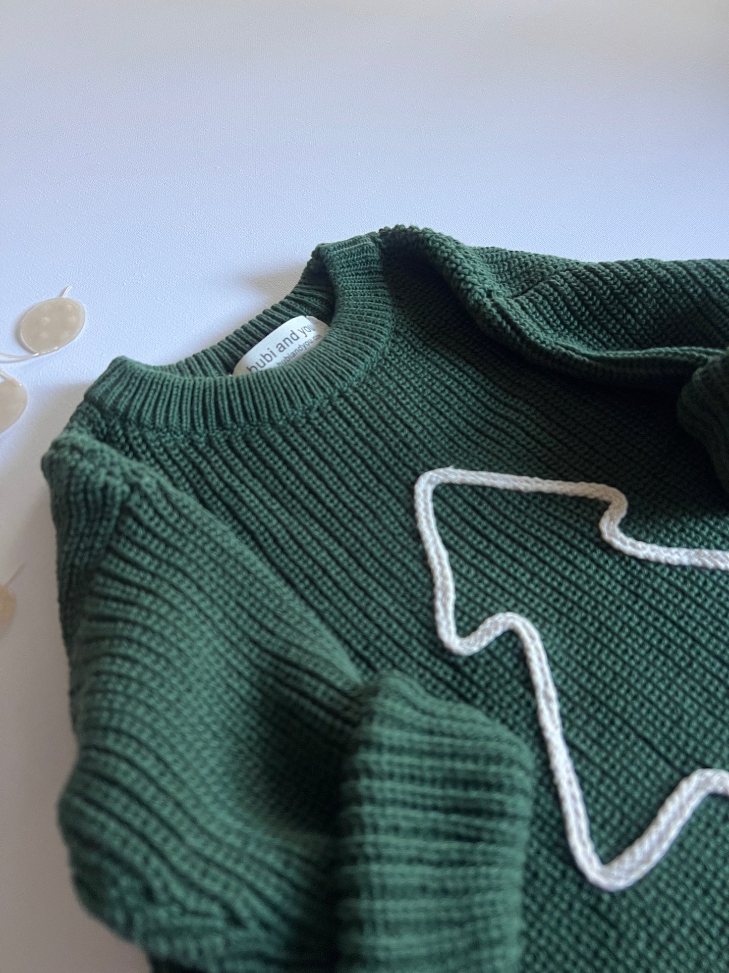 Weihnachts Kollektion - Strickpullover Smaragd mit Tannenbaum