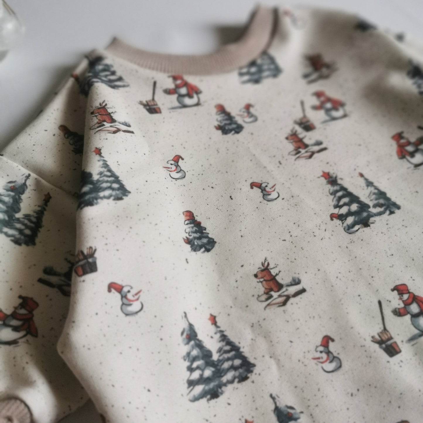 Weihnachts Kollektion - Pulli Reh mit Schneeman 74/80