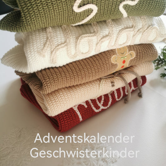 Adventskalender in Partnerlook Geschwisterkinder