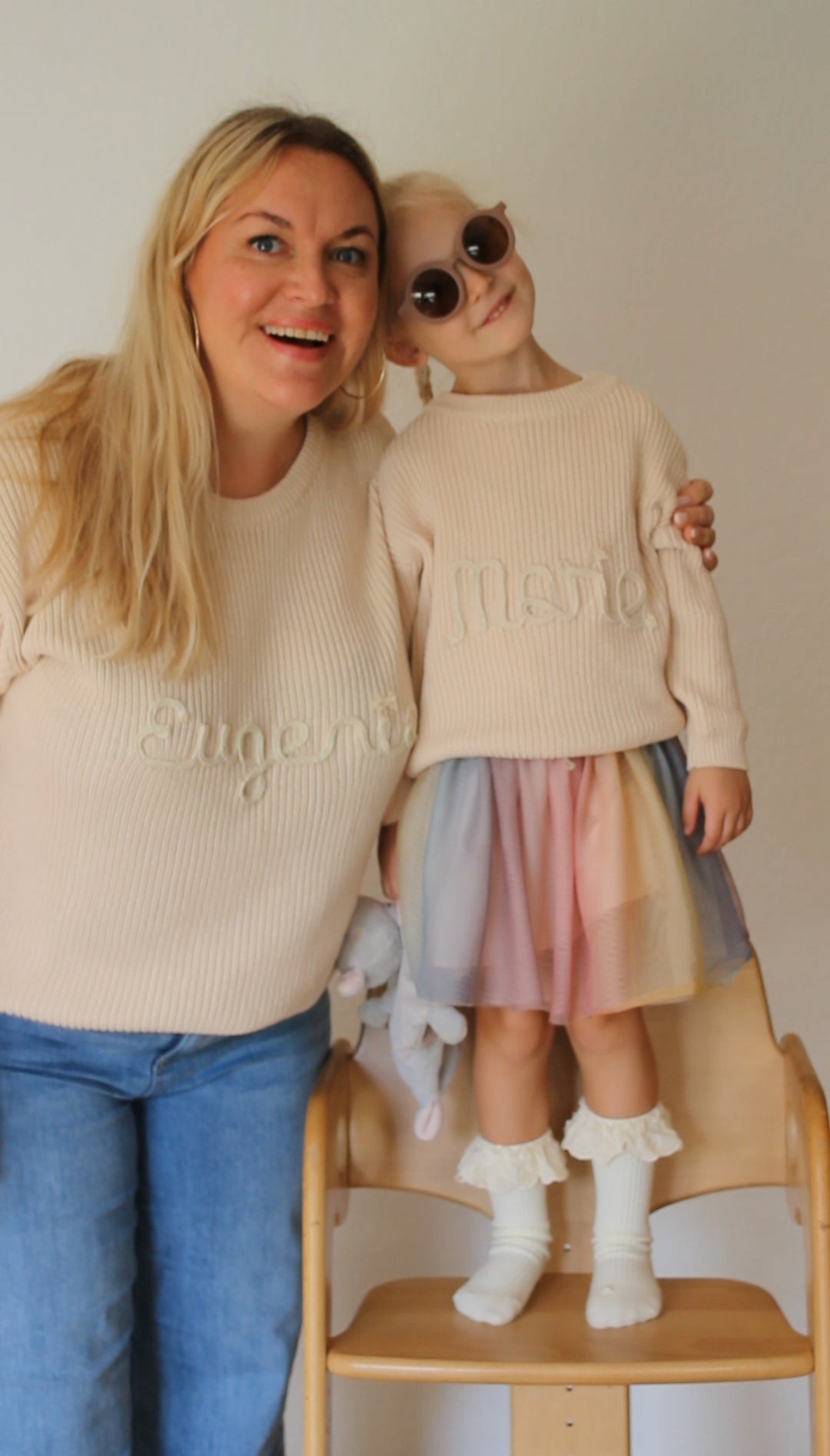 SOFORTKAUF MIT DEINEM NAMEN Personalisierter Pullover BUBI + MAMA 86-92-98