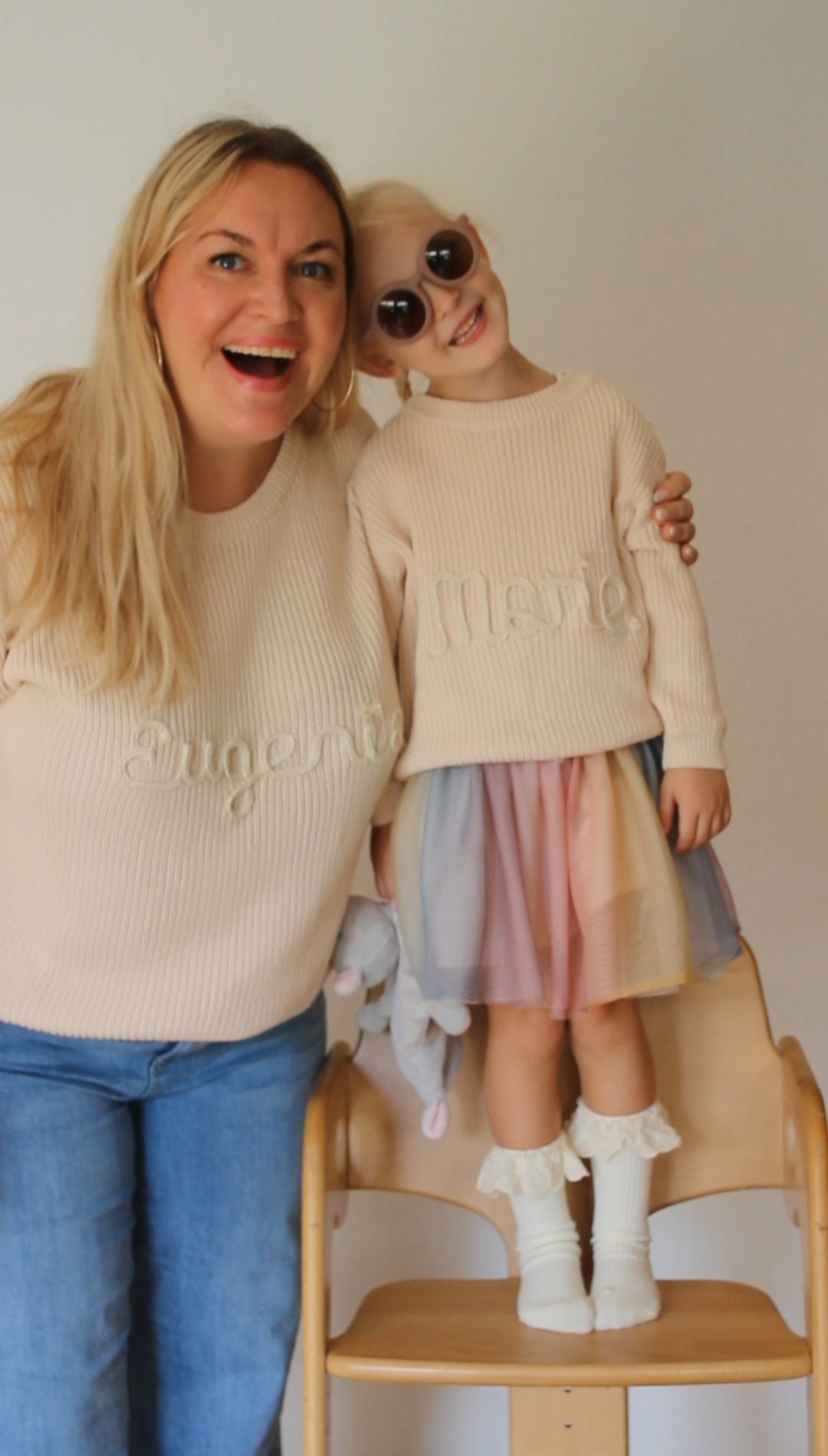 SOFORTKAUF MIT DEINEM NAMEN Personalisierter Pullover BUBI + MAMA 86-92-98