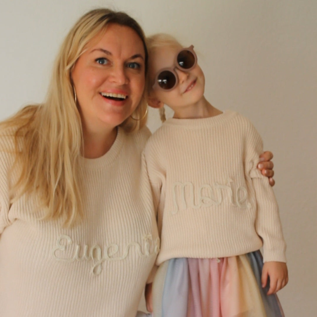 SOFORTKAUF MIT DEINEM NAMEN Personalisierter Pullover BUBI + MAMA 86-92-98