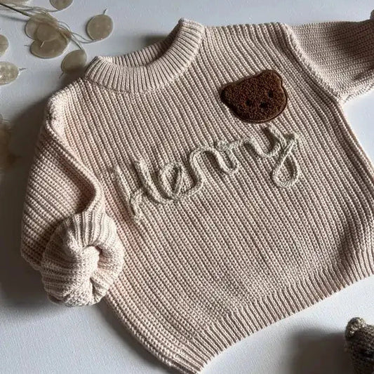 Personalisierter Strickpullover mit Namen von bubi and you
